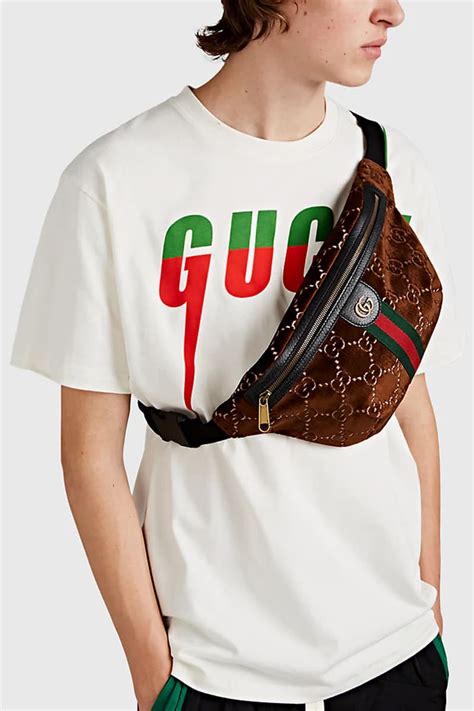 gucci gg brown belt bag|gucci large fanny pack bag.